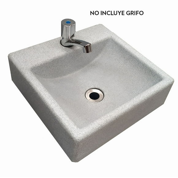 LAVABO CUADRADO 34 GRANITO GRIS MONOMANDO VERSAPLAS LC34B12M