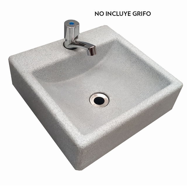 LAVABO CUADRADO 34 GRANITO GRIS MONOMANDO VERSAPLAS LC34B12M