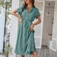 thumbnail image 2 of Vestido de lunares de estación europea desarrollado y diseñado independientemente 2022 Nuevo producto de verano Sen Falda de vuelo grande con cuello de camisa versátil para mujer, 2 of 4