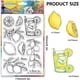 thumbnail image 2 of Sellos transparentes de limones, sellos de silicona transparentes de jugo de limón, sellos de silicona transparentes de rodajas de limón y flores de limón., 2 of 9
