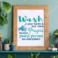 thumbnail image 5 of Bathroom Stencil Decoration Template 11.8x11.8 inch Plastic Wash Your Hands Stencils Square Reusable Stencils for Painting on Wood Floor Wall and Fabric, 5 of 7