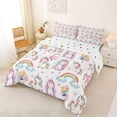 thumbnail image 2 of Metsweet Cartoon Unicorn Queen Comforter Set 3 Pieces, Kawaii Stars Rainbow Comforter Sets Queen,1 Comforter and 2 Pillowcases, 2 of 6