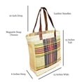 thumbnail image 6 of Plaid Reusable Grocery Tote Bag Extra Durable - Personalized Monogram or Name Available Natural/Navy Burg, 6 of 6