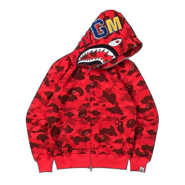 Mens Hoodie Camo Loose Zipper Jacket Sweatershirt For Men Boy_fs