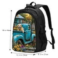 thumbnail image 5 of Salouo Vintage Pickup Sunflower Dog Pattern Extra Large Travel Laptop,Backpack with USB Charging Port College Backpack Business Work Bag Casual Daypack Fits for Men & Women, 5 of 7