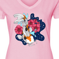 thumbnail image 4 of Inktastic Japanese Koi Fish Pond with Stars Women's V-Neck T-Shirt, 4 of 5