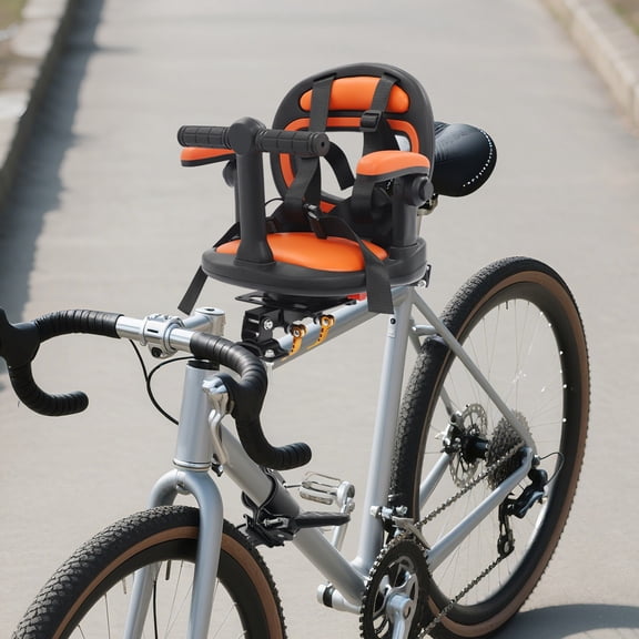 FOGGBET Bicycle Seat, Front Bicycle Seat Bike Seat Steel Black and Orange