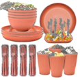 thumbnail image 1 of Unbreakable Dinnerware Sets Camping Plates And Bowls Set Plastic Picnic Dinner Sets, 1 of 1