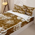 thumbnail image 3 of Homewish Death Moths Zipper Queen Comforter Set with Fitted Sheet and 2 Pillowcases,Goth Halloween Skull Zipper Bedding Set,Yellow Purple,Reversible,4pcs, 3 of 8