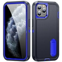 Feishell Case for iPhone 11 Pro Max 6.5 inch,Heavy Duty 3 Layer Military Protection with Hidden Kickstand Shock Resistant Armor Hybrid Bumper Rugged Rubber Phone Cover,Darkblue Royalblue
