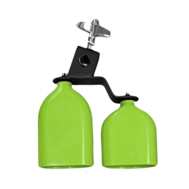 Bloque de percusión Musical de cencerro de tono alto y bajo, accesorios educativos para tambor, campana de doble montaje para reuniones escolares , verde