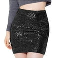 thumbnail image 2 of Dwaogom Women's Sequin Skirt Sparkle Stretchy Bodycon Mini Party Glitter Skirts Popular Summer Autumn New Solid Slim Skirt A-line Sequin Skirt, 2 of 6