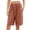 Brown, variant on yillto Summer Shorts for Womens Wide Leg Knee Length Long Shorts Trousers Elastic Waist Casual Pockets Pants