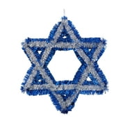Dark Blue & Silver Tinsel Star of David Hanging Accent by Ashland-Christmas Decorations