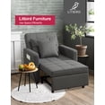 thumbnail image 6 of Litbird Convertible Chair Sleeper Bed, Futon Chair Turns Into Bed, Sofa Chair for Living Room, 3 in 1, Linenette, Deep Gray, 6 of 6