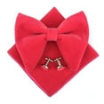thumbnail image 1 of Velvet Bow Tie For Classic Solid Color Retro Korean Style Formal Wear For Weddings And Events Tie Accessory For Gentlemen 2PCS, 1 of 3