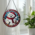 thumbnail image 4 of Polar Bear Stained Glass Suncatcher, Polar Bear Glass Suncatchers for Windows For Merry Christmas, 4 of 7