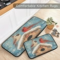 thumbnail image 2 of Wobogo Winter Cardinal Bird Kitchen Carpet Set of 2 Absorbent and Stain Resistant Non-slip Star Rubber Backing, 2 of 7
