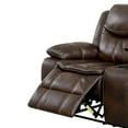 thumbnail image 2 of Console Loveseat with 2 Cupholders and Contrast Stitch, Brown, 2 of 5