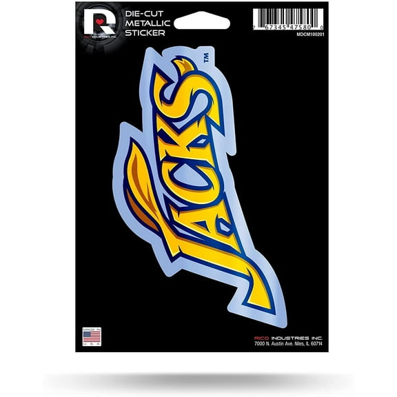 South Dakota State University Jackrabbits 5 Inch Sticker Decal Metallic Shimmer Design Flat Vinyl