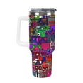 thumbnail image 4 of Geometry Dash 40 Oz Tumbler with Handle And Straw, Stainless Steel Double Wall Vacuum Insulated Coffee Cup Travel Mug for Gym, Outdoors, Commute, Work, 4 of 8
