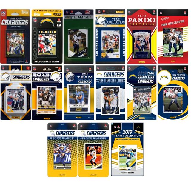 C&I Collectables CHARGERS1519TS NHL Los Angeles Chargers 15 Different Licensed Trading Card Team Set