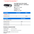 thumbnail image 2 of Front Right Interior Door Handle - Compatible with 2013 - 2018 Nissan Altima Sedan 2014 2015 2016 2017, 2 of 2