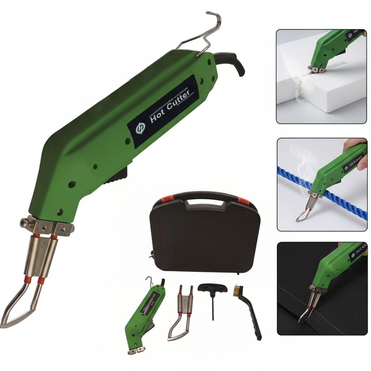 Eurhowing Electric Hot Knife Cutter, Handheld Heat Cutter for Foam, Fabric, Sponge & Canvas, 100W Fast Heating DIY Hot Knife Tool with Carry Case