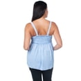 thumbnail image 2 of Blusa Maternidad Rayada Fresca Cómoda Ropa Embarazo Blusa Mujer Juvenil Tirantes Con Lazo Color Azul Cielo, 2 of 5