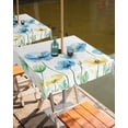 thumbnail image 2 of Boanket Outdoor Tablecloth with Umbrella Hole for Patio/Picnic/Party/Camping, Blue Green Spring Floral Waterproof Table Cloth Square Cover Washable, Farmhouse Summer Botanical (54"x 54"), 2 of 7
