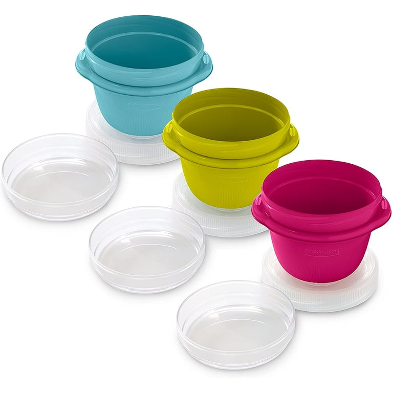 Rubbermaid TakeAlongs Snacking Food Storage Containers, 1.2 Cup, Assorted  Colors, 3 Count 