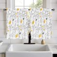 thumbnail image 2 of Tier Curtains, Yellow Flower Watercolor Kitchen Curtains, Yellow Gray Floral Rod Pocket Window Treatment Tier Pair for Kitchen Bathroom RV Basement Laundry, Set 2, 26 Inch Wide 24 Inch Long, 2 of 6