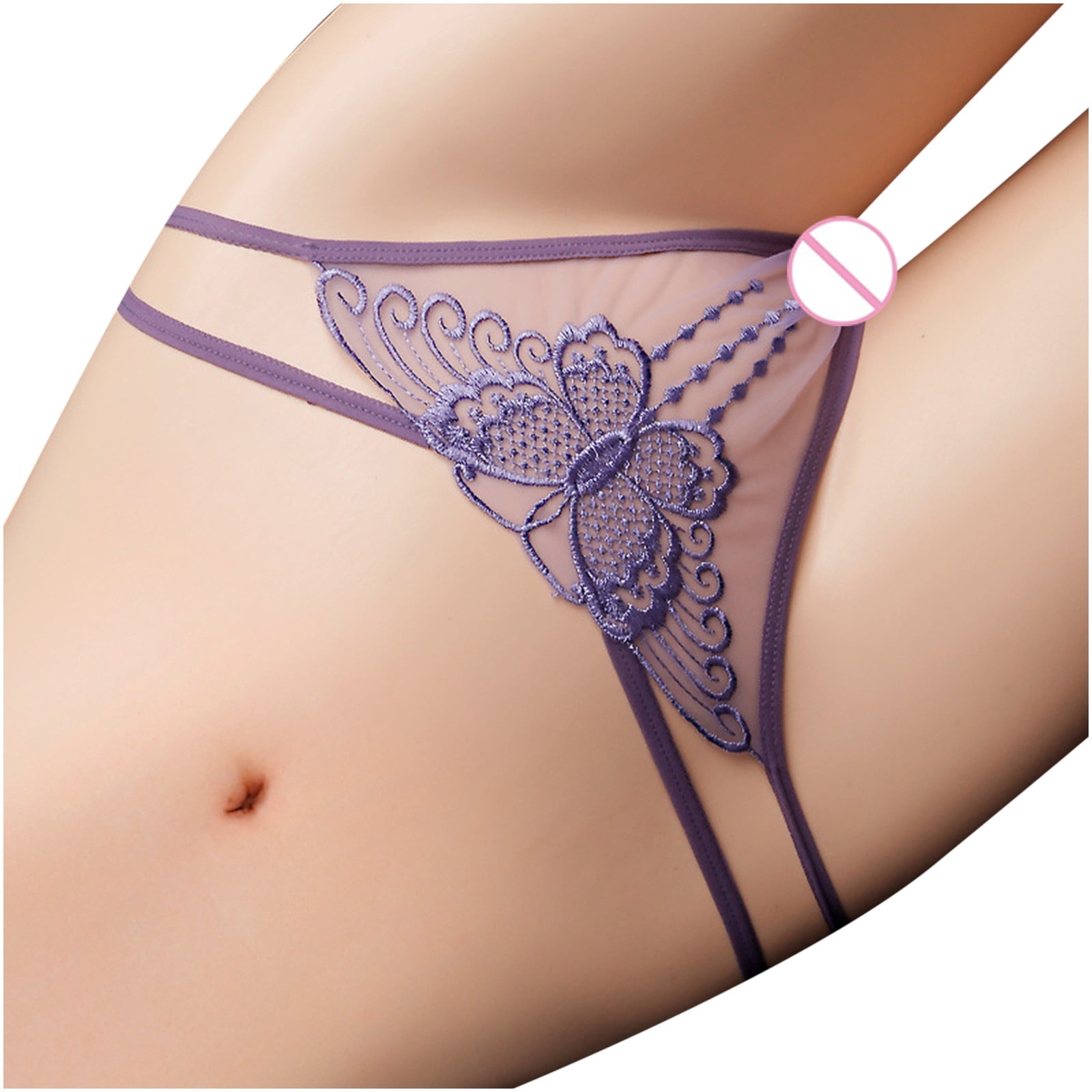 HUPOM Sheer Panties Panties For Girls Briefs Leisure Tie Seamless Waistband Pink L