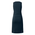 thumbnail image 5 of Siilsaa Women's Retro Ruffle Style Slim Work Pencil Dress Navy,M, 5 of 5
