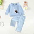 thumbnail image 2 of Gibobby Toddler Baby Boy Outfit Long Sleeve Strip Sweatshirt Sweatpants Fall Winter Outfits Warm Clothes Set(Light Blue,2-3 Years), 2 of 8
