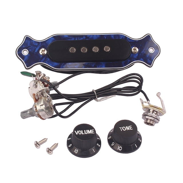 Miangastore Soundhole Prewired Active Pickup Sound Hole Pickup with Tone Volume Controller Knobs For 4-String Electric Cigar Box Guitar Pickup Humbucker