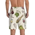 thumbnail image 3 of Bixox Men's Grapes Bbottles Wine printed lightweight casual shorts, soft sleep shorts with pockets., 3 of 7
