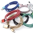 thumbnail image 1 of OULII 1Pack Golden Metal Data Cable For Digital Devices With Micro Usb Port And Data Sync 39.4In, 1 of 8