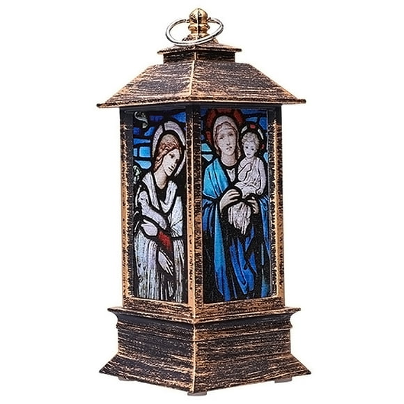 Noël Conduit Lanterne d'Orage Église Modèle Simulé Petite Lampe à Huile