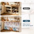 thumbnail image 4 of Orange Blue Pumpkin Fall Cabinet Curtain 35"Wx35"L,Dustproof Under Sink Skirt W/ Self Adhesive Tape,Thanksgiving Maple Leaf Vintage Cabinet Curtain Cover for Kitchen Sink,Bathroom Vanity,Laundry Room, 4 of 9