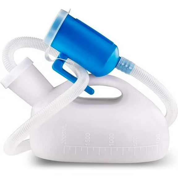 Urinal with Detachable Hose for Bedside Use,Urinals For Men Male Urinals With Lid Spill Proof Reusable Portable Bottle Pee Container Cup For Camping Car Traveling Toilet & Elderly Bedridden Patient