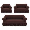 thumbnail image 4 of 3 Piezas Cubre Sillones 1 2 3 Plazas, Funda Elástica de Spandex con Falda Decorativa, Protector Antimanchas y Antiarañazos para Gatos y Perros, Cobertura Completa para Sala, Oficina y Hogar,color 8, 4 of 19