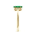thumbnail image 3 of ANGARA Natural Oval Solitaire 1.1 ct Emerald Cocktail Ring in 14K Yellow Gold for Women (Size-8x6mm) | May Birthstone, Birthday, Anniversary, Jewelry Gift for Women | Natural Emerald Ring, 3 of 10