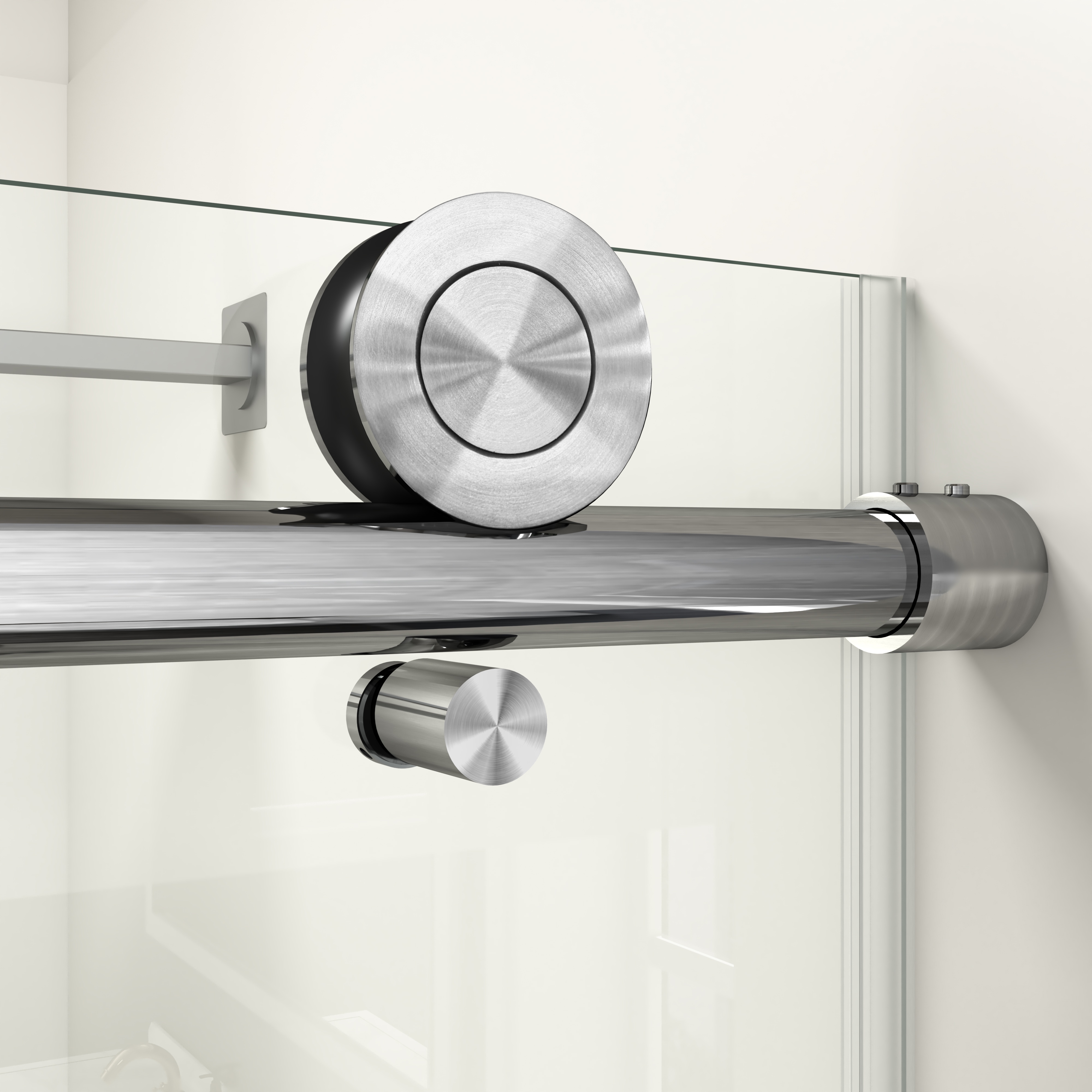 PAPROOS 56”-60”W x 76”H Frameless Sliding Shower Door, Bypass Bathroom Shower Door with 1/4 inch Tempered Glass, Adjustable Bathroom Doors with ANSI-Certified for Walk-in Shower, Brushed Nickel