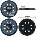 thumbnail image 2 of Replacement Sanding Pad, Universal 5" Rubber Pad With 4 Screw Holes And 8 Dust Collection Holes, Hook & Loop Easy Sandpaper Change For Random Orbit Sander, Aftermarket Replacement, 2 of 5