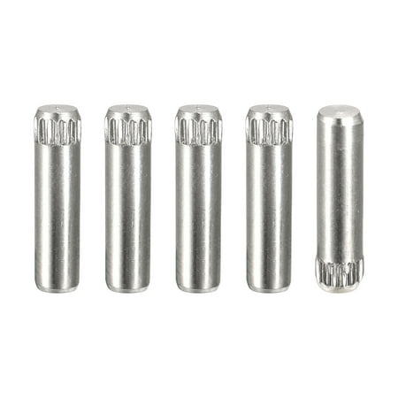 

4x14mm 304 Stainless Steel Dowel Pins 5 Pack Knurled Head Flat End Dowel Pin