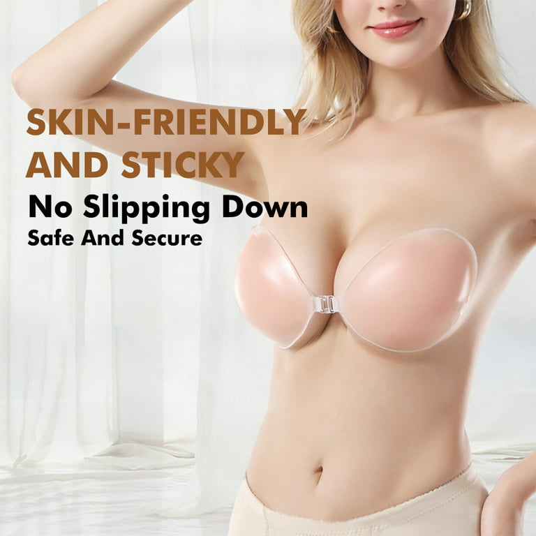 KyFree Self Adhesive Bra Reusable Strapless Self Silicone Push Up Invisible  Adhesive Bra for Backless Dresses