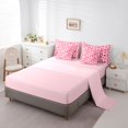 thumbnail image 5 of Homewish Kawaii Pink Loves 7-Piece Bedding Comforter Set,Modern Geometric Checkered King Bedding Sets,Pink White Bed Sheets For Girl Teens,Ultra Soft Home Decor Reversible, 5 of 8