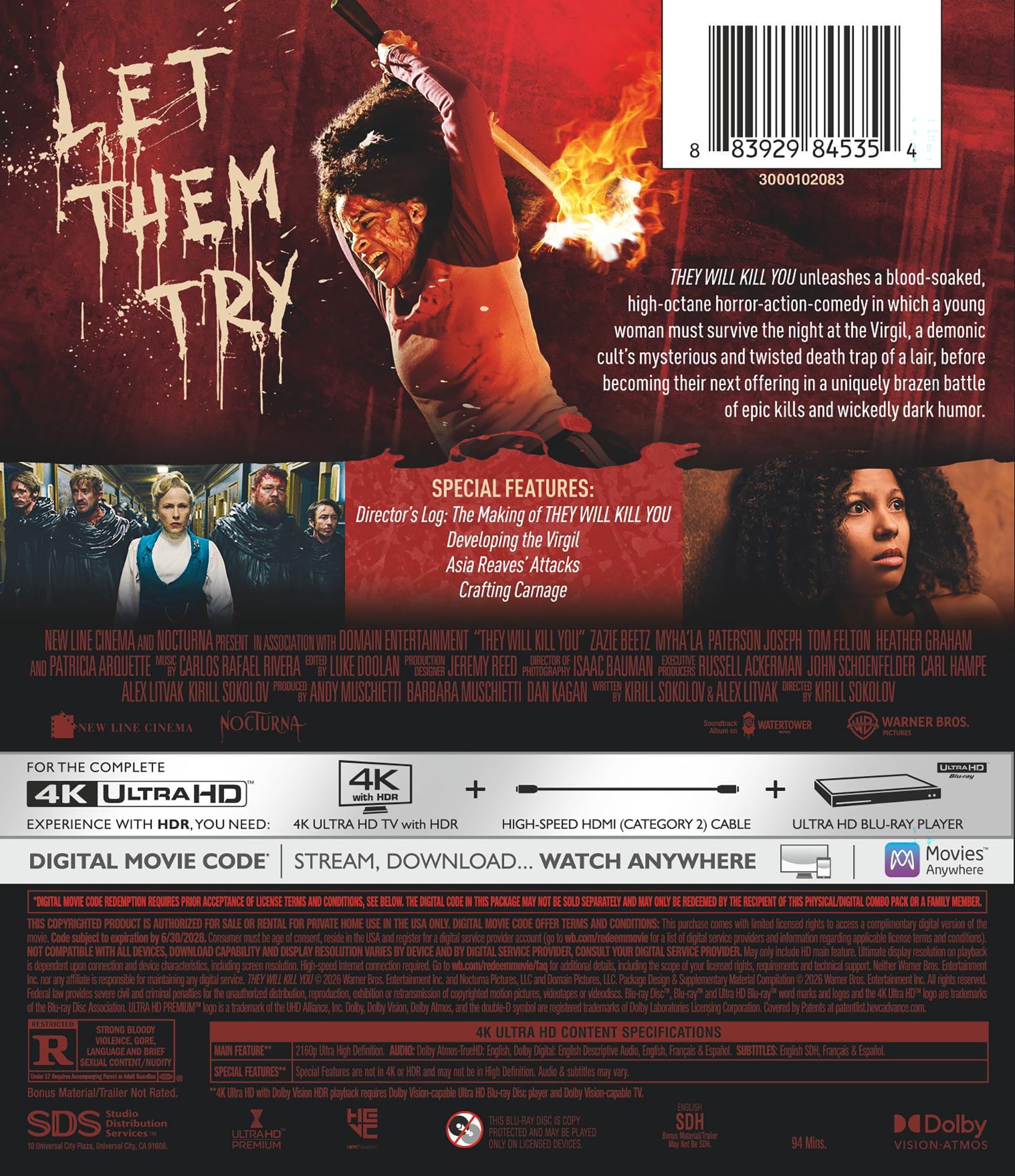 They Will Kill You (4K Ultra HD + Digital Copy), Horror, Warner Bros.