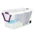 Sterilite 160 Qt. Wheeled Storage Box Plastic, Sweet Plum, Set of 2